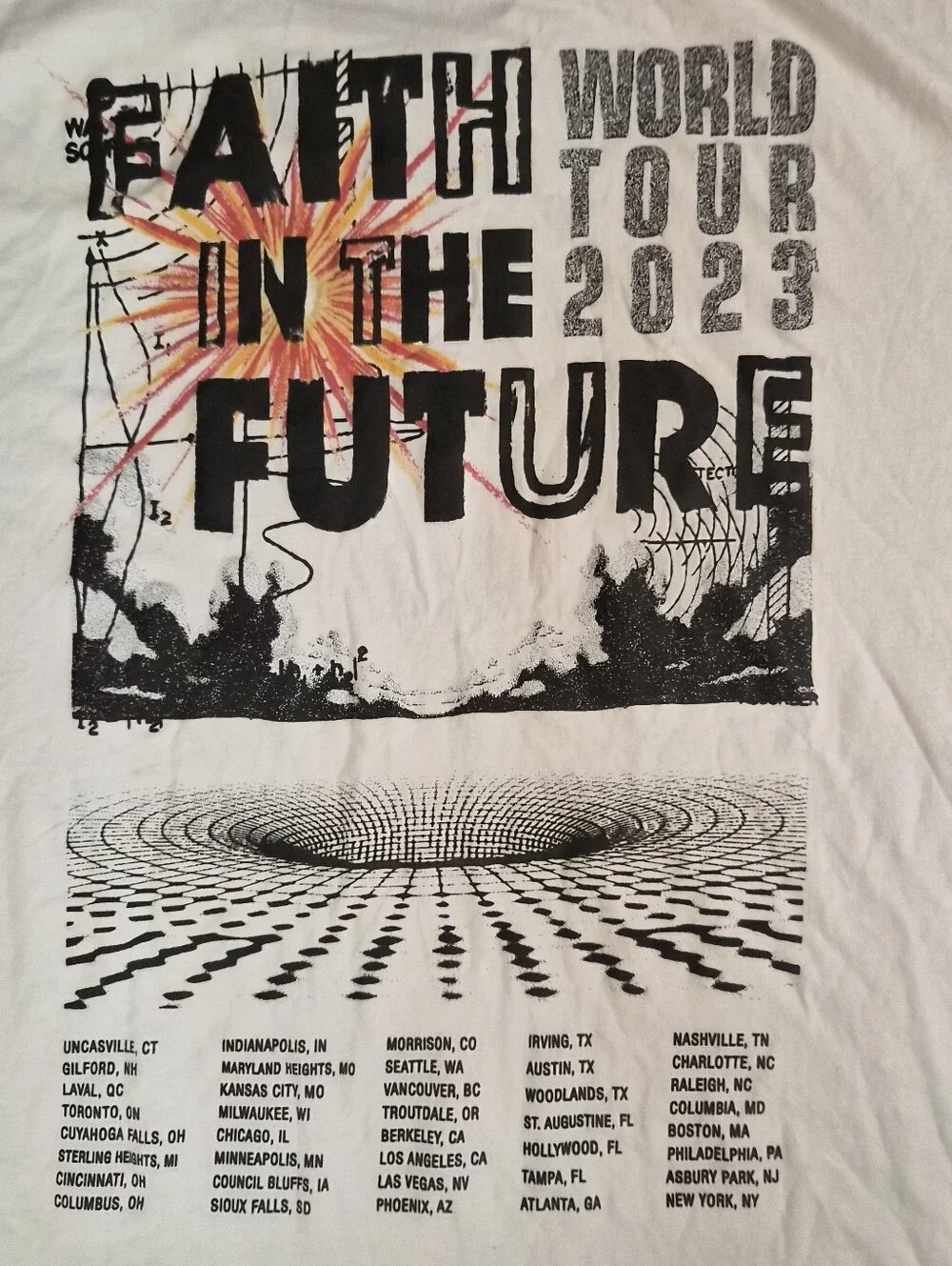 Louis Tomlinson white Faith In The Future tour tshirt Size men XL louistomlinson